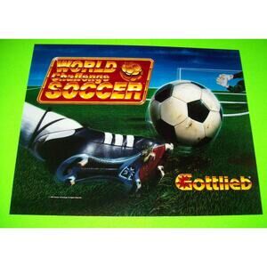 World Challenge Soccer Pinball Machine Translite Artwork Sheet 1994 NOS Sports